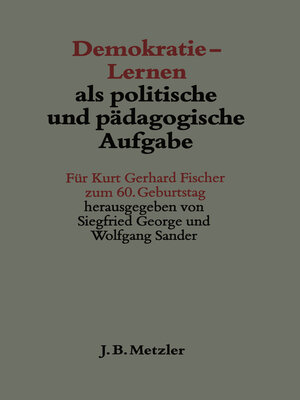 cover image of Demokratie-Lernen als politische und pädagogische Aufgabe